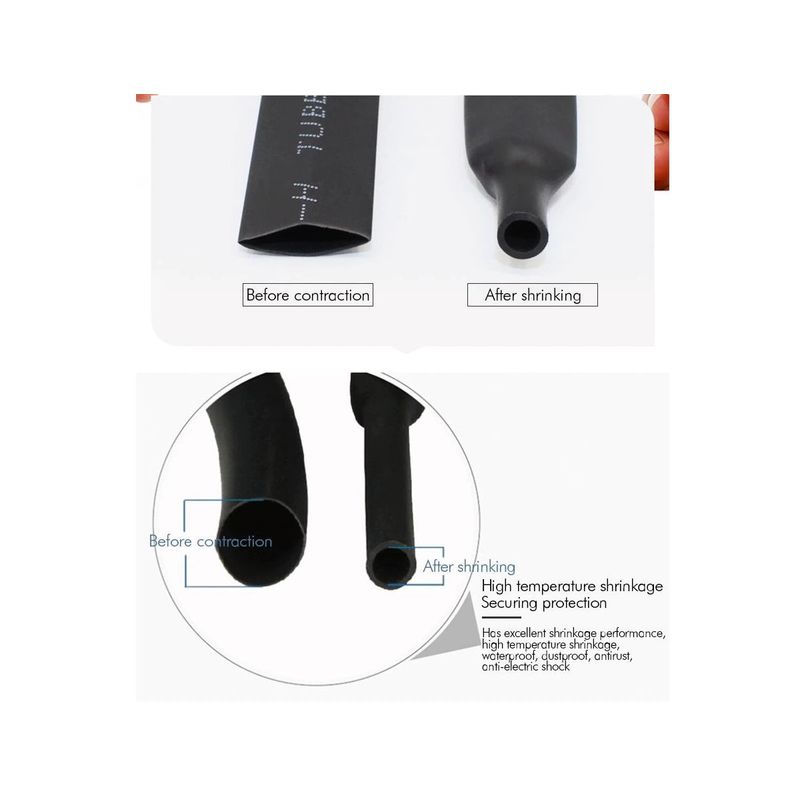 GENERICO - Funda Tubo Plastico Termoencogible 2mm Longitud 1 Metro
