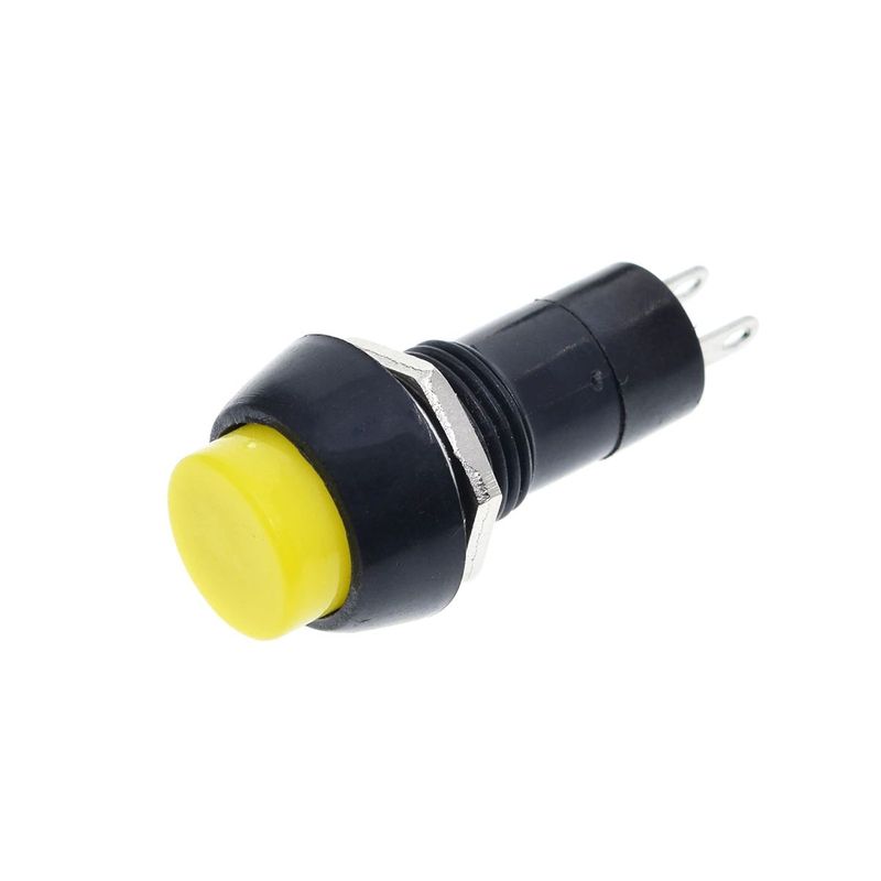 GENERICO - Pulsador Plastico PBS-11B 2pin 12mm Amarillo Off On Abierto