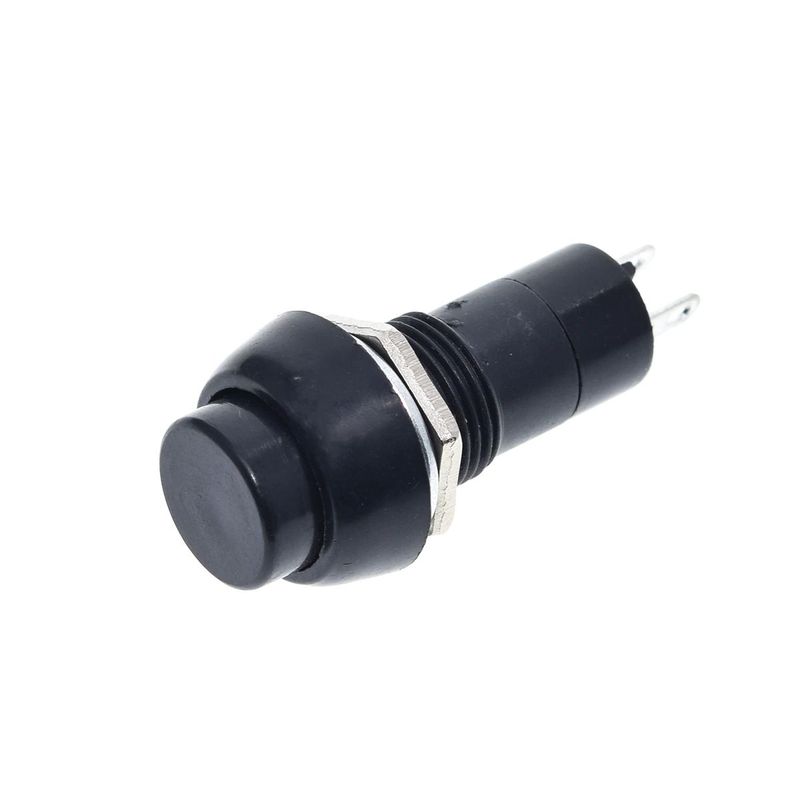 GENERICO - Pulsador Plastico PBS-11B 2pin 12mm Negro Off On Abierto