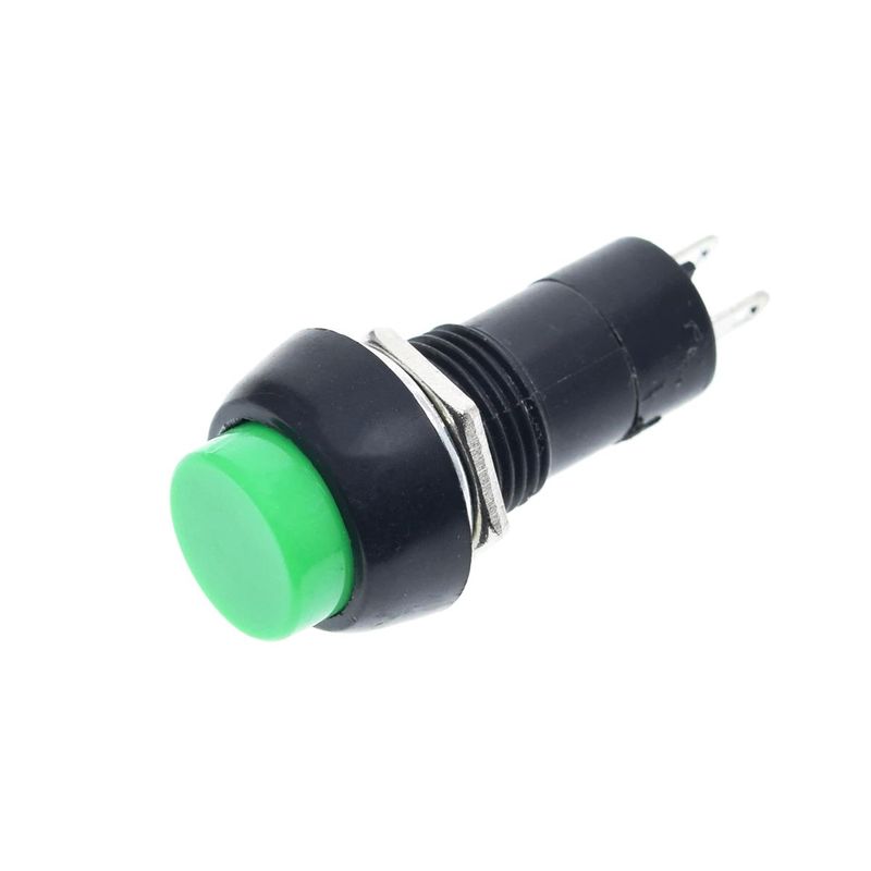 GENERICO - Pulsador Plastico PBS-11B 2pin 12mm Verde Off On Abierto