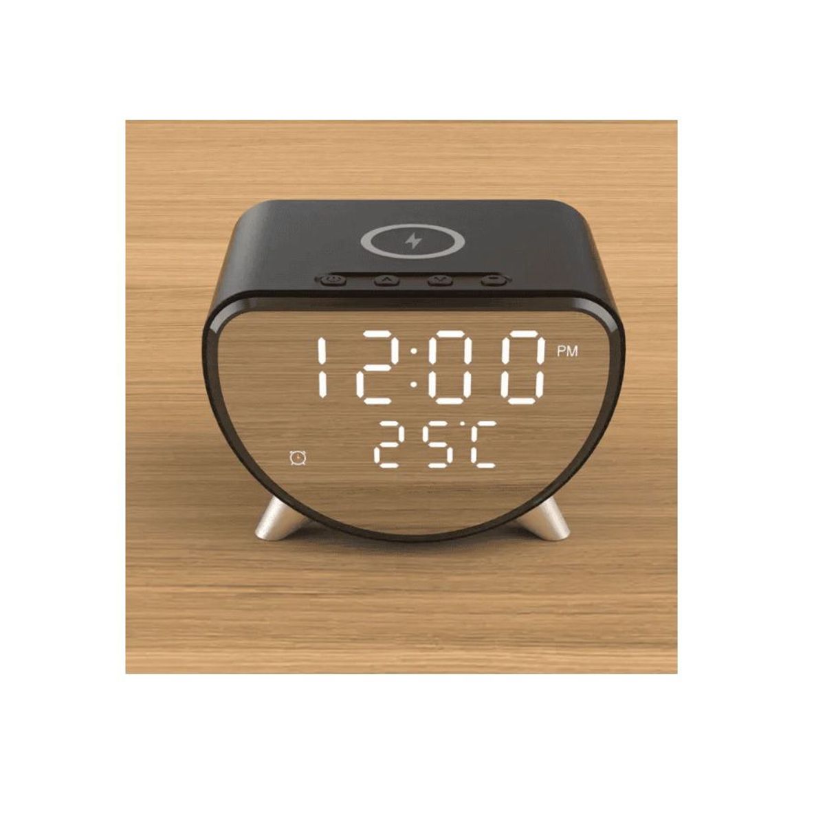 GENERICO - Reloj Despertador Digita Termómetro Cargador Inalambrico