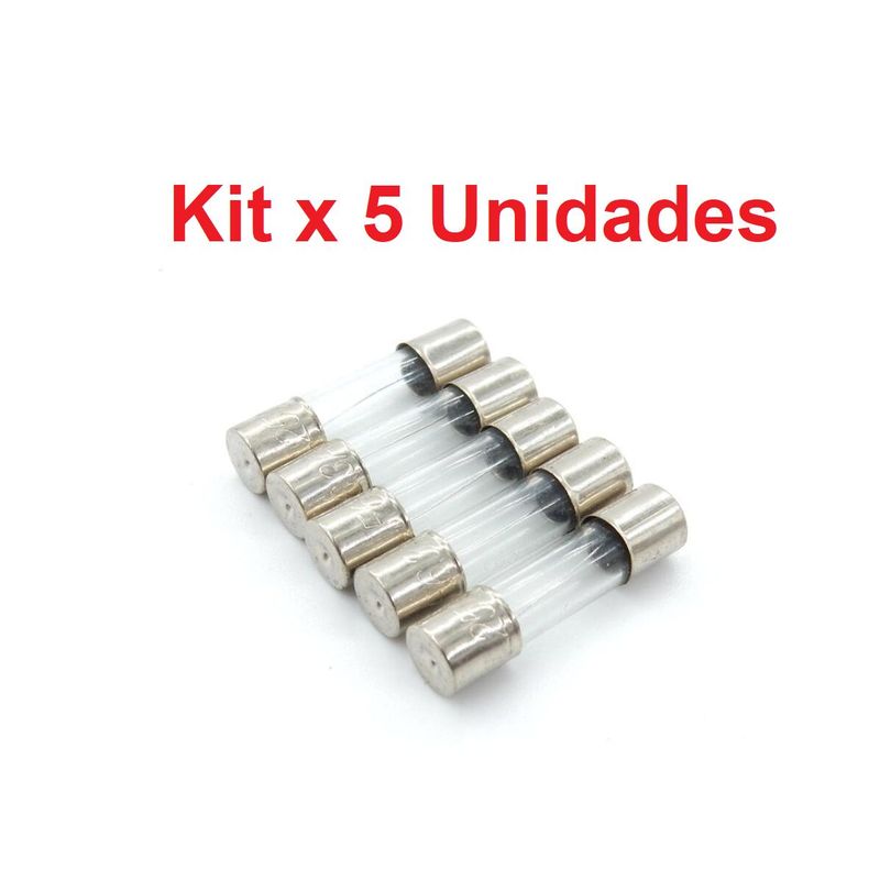 GENERICO - Fusible Vidrio Cilindrico Corto 5x20mm 3A x 5 Unidades