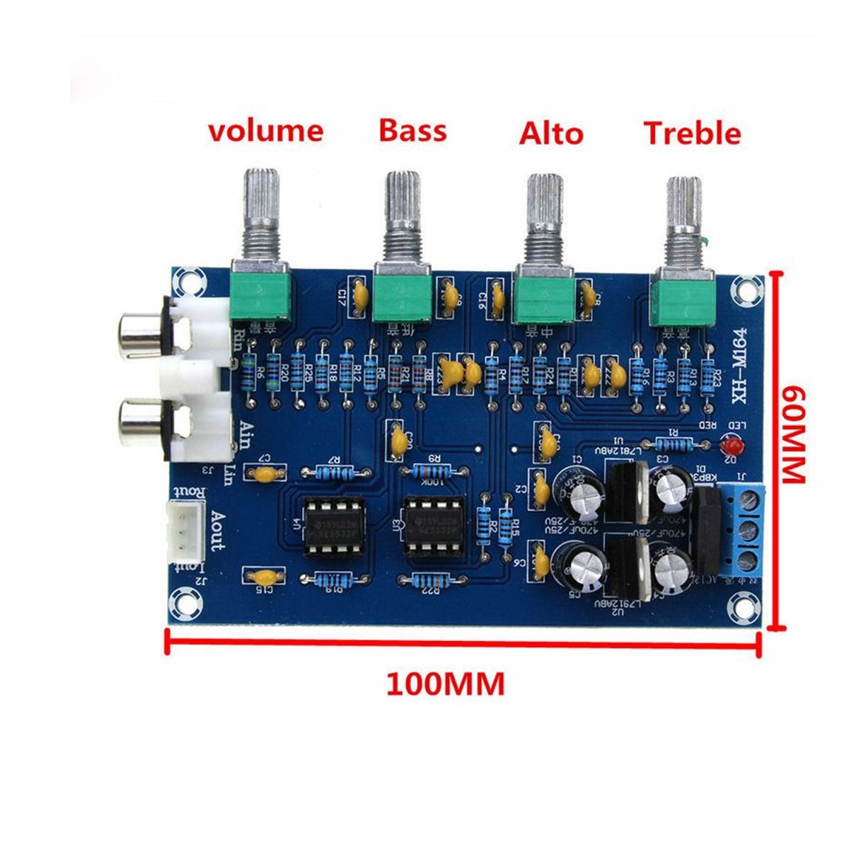 GENERICO - Preamplificador Ecualizador Estereo XH-M164 NE5532 12VDC 12VAC