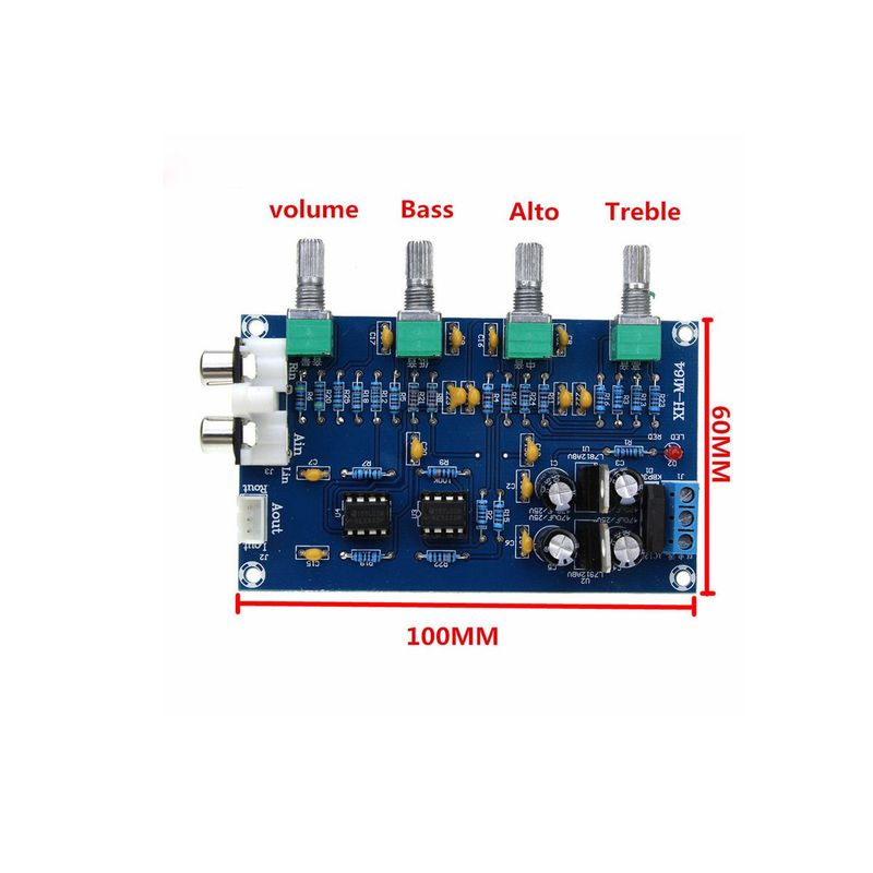 GENERICO - Preamplificador Ecualizador Estereo XH-M164 NE5532 12VDC 12VAC