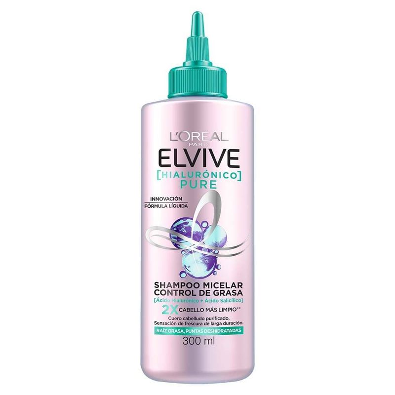 LOREAL - Shampoo Micelar Elvive Hialuronico Pure X 300Ml