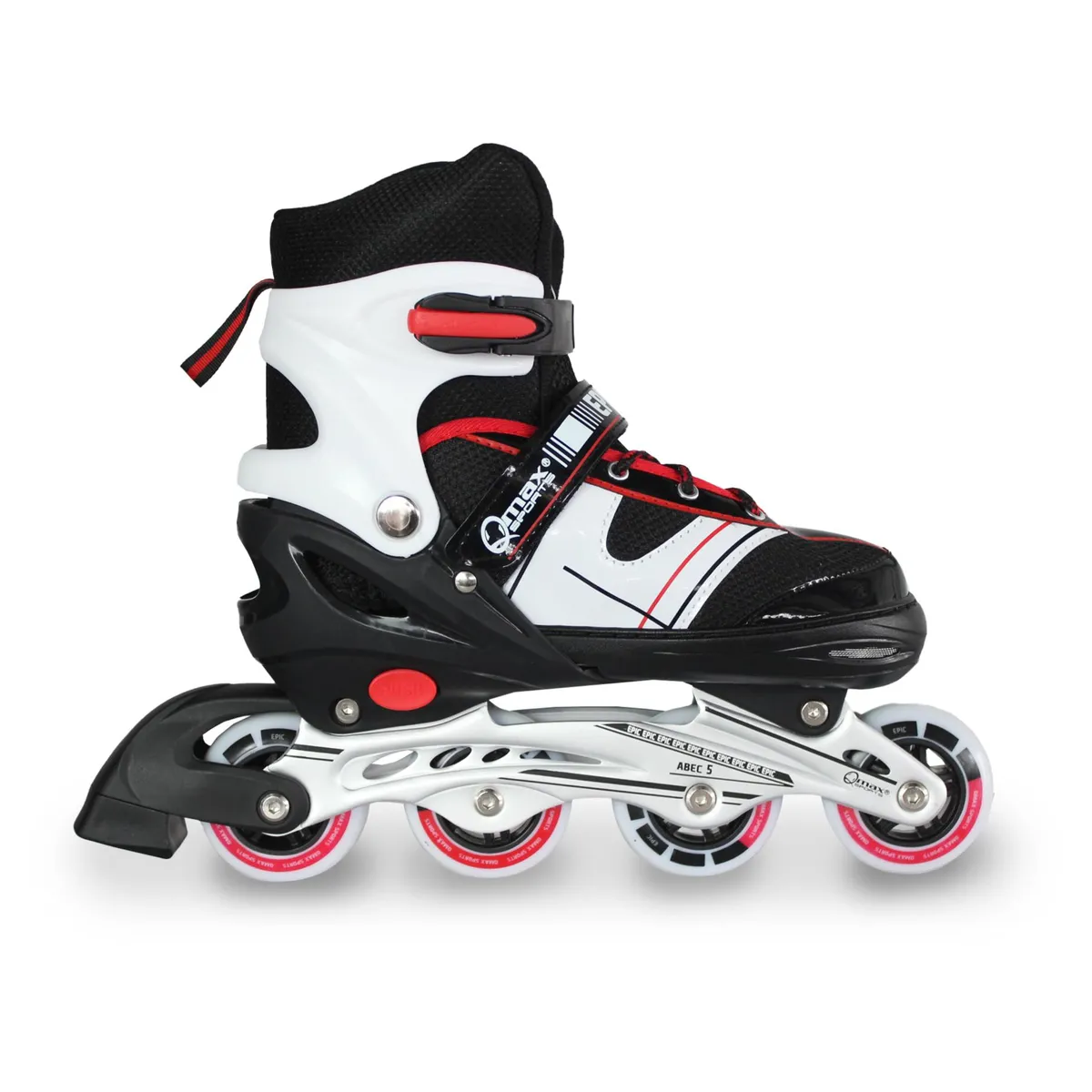 QMAX - Patines Ajustables Linea niños De Iniciación Rojo 30-33