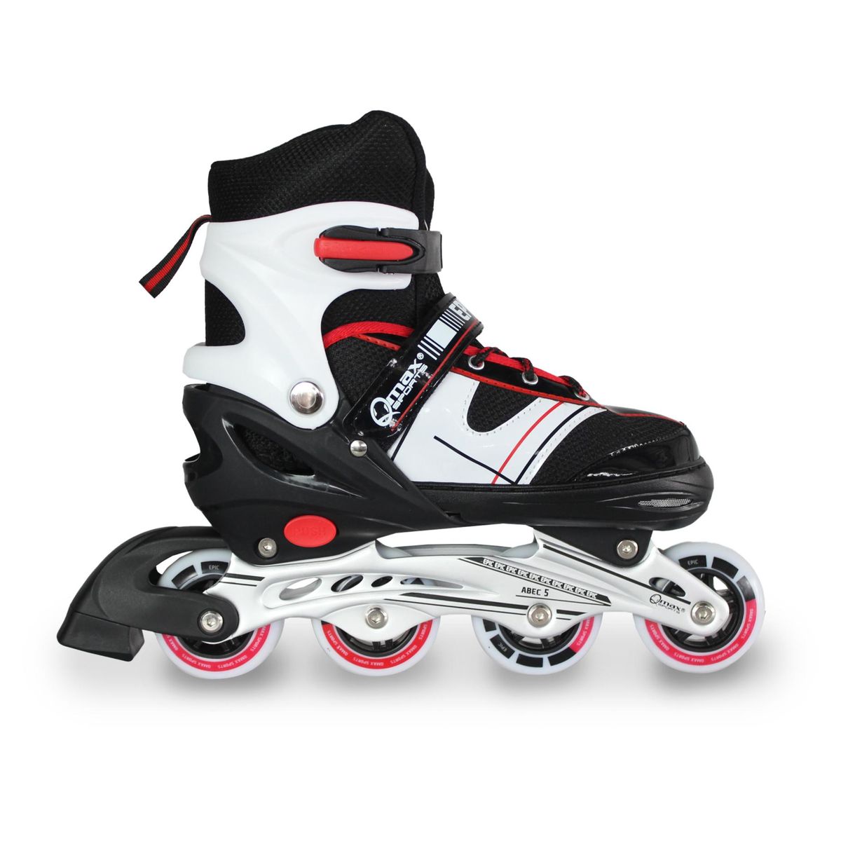 QMAX - Patines Ajustables Linea niños De Iniciación Rojo 34-37
