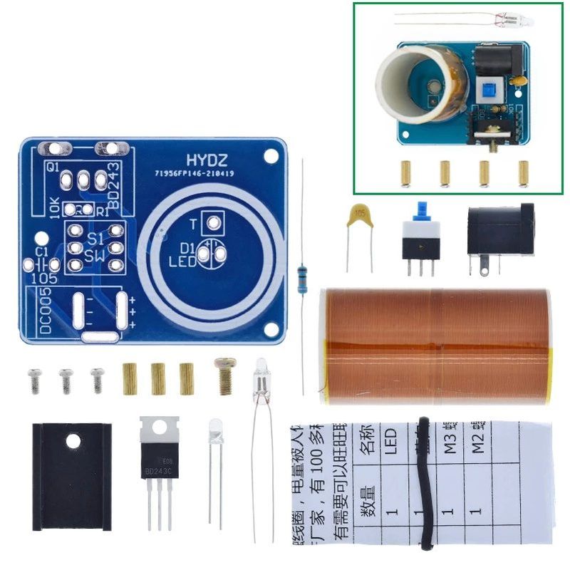 GENERICO - Kit Mini Bobina Tesla Para Ensamblar Bricolaje BD243C 12V