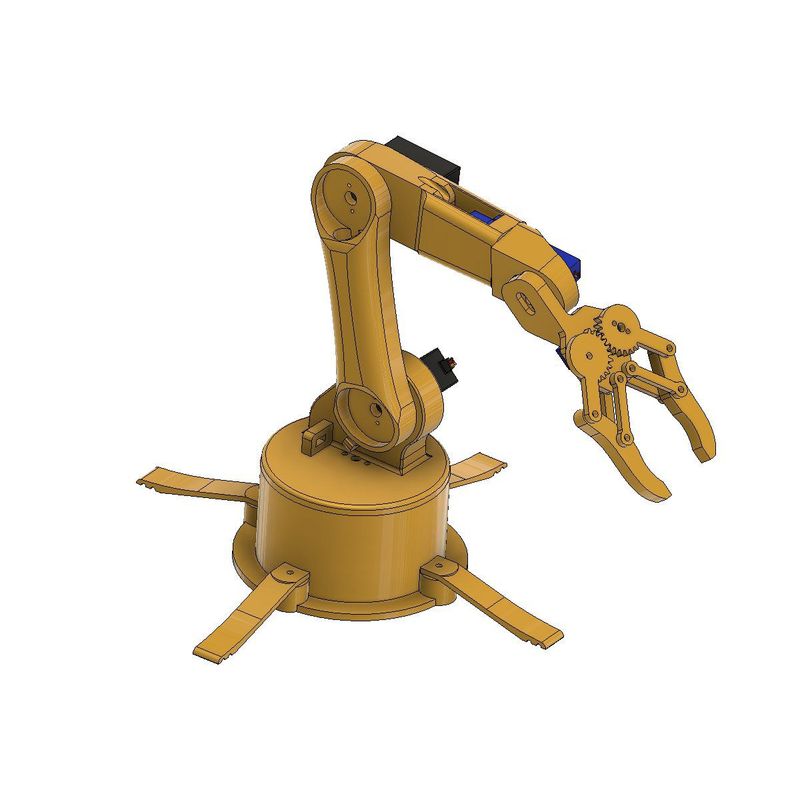GENERICO - Chasis Brazo Robotico Arduino 5 Dof Grados Libertad sin servos