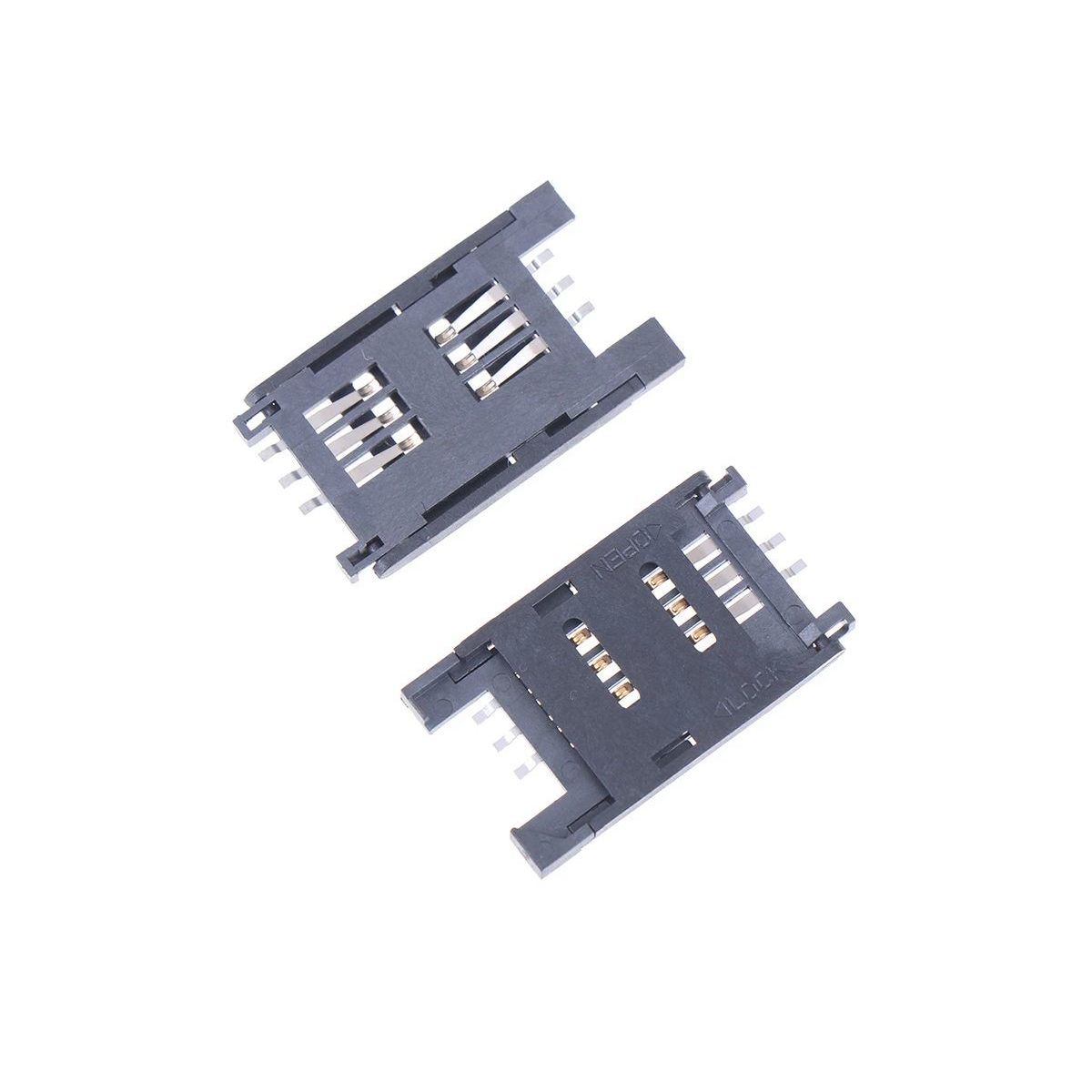 GENERICO - Conector Socket Sim Card 6 Pines Holder Smd Slim