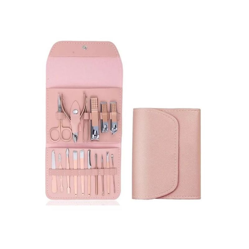 GENERICO - Kit manicure pedicure cuidado facial cortauñas x16 piezas