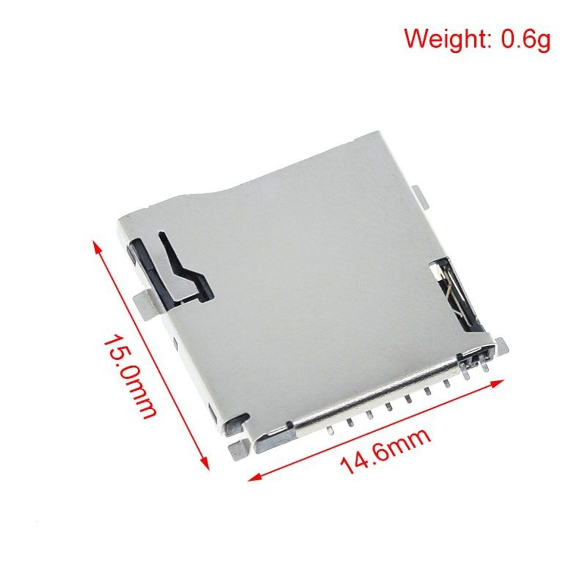 GENERICO - Conector Microsd Micro Sd Superficial Smd 9 Pin Push Push