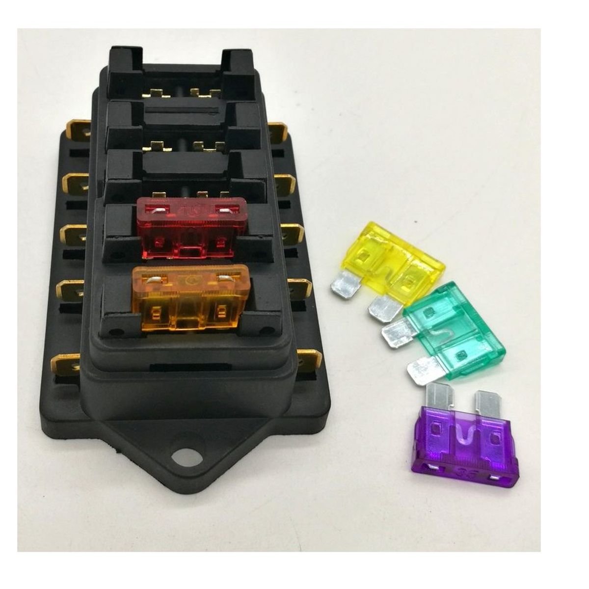 GENERICO - Fusilera Plastica Portafusibles Cuchilla 5 Vias 12V