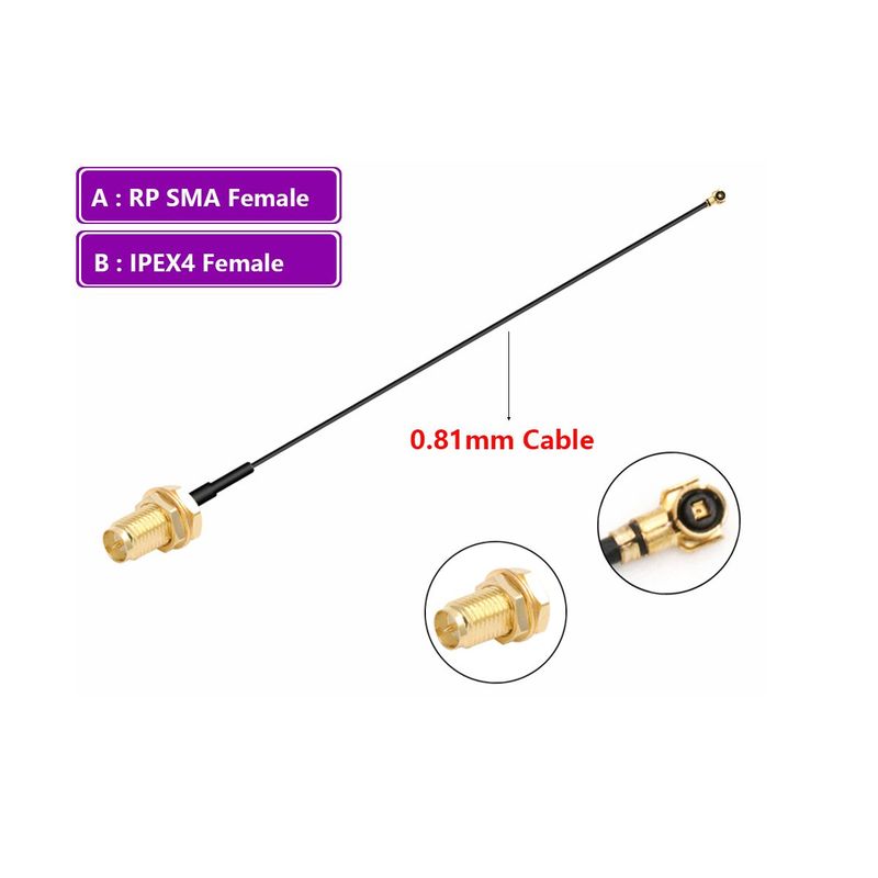 GENERICO - Antena Wifi Ufl IPEX4 MHF4 A SMA Hembra RP Cable 20cm Chasis