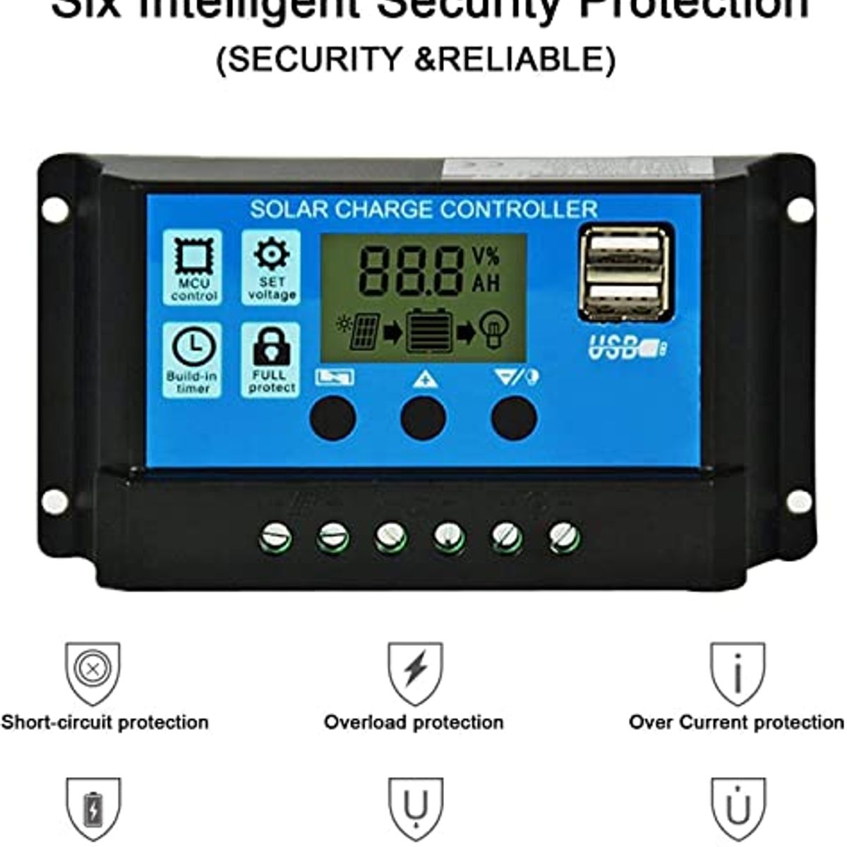 GENERICO - Controlador Carga Bateria Regulador Solar SY1024H 10A Pwm 12-24V