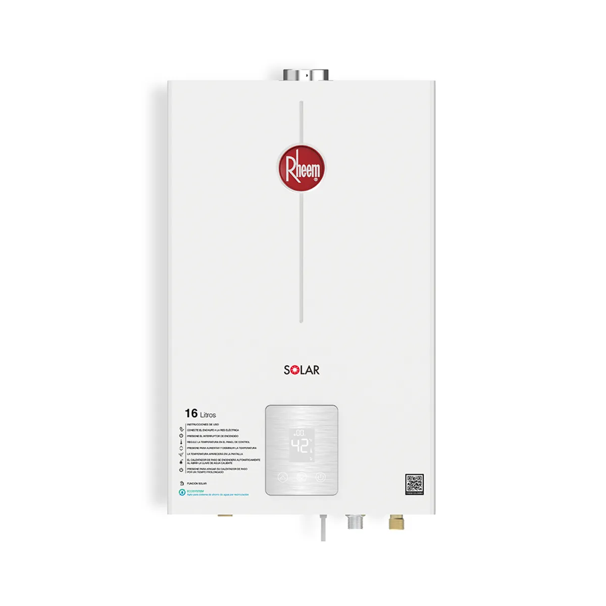 RHEEM - Calentador De Agua 16lt Rheem Gas Natural Tiro Forzado Dig