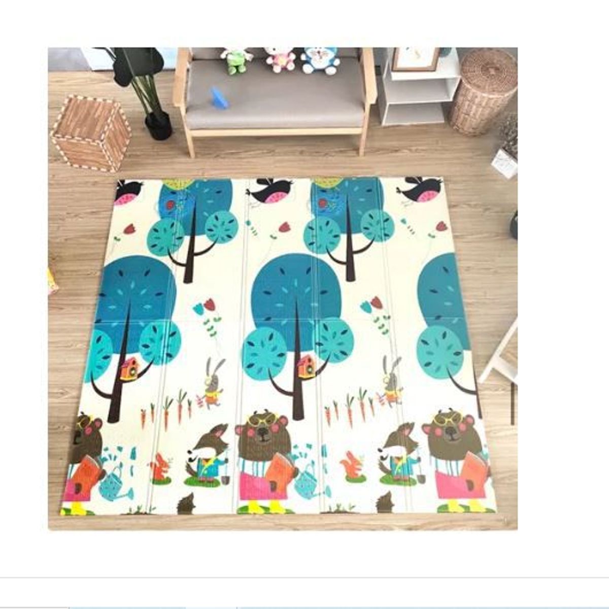 AMERICO SHOP - Tapete Para Bebe Plegable Extra Grande 180x200 Cm Doble Faz