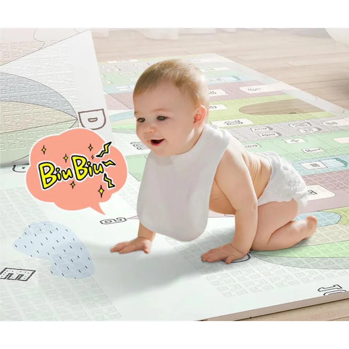 AMERICO SHOP - Tapete Para Bebe Plegable Extra Grande 150x200 Cm Doble Faz