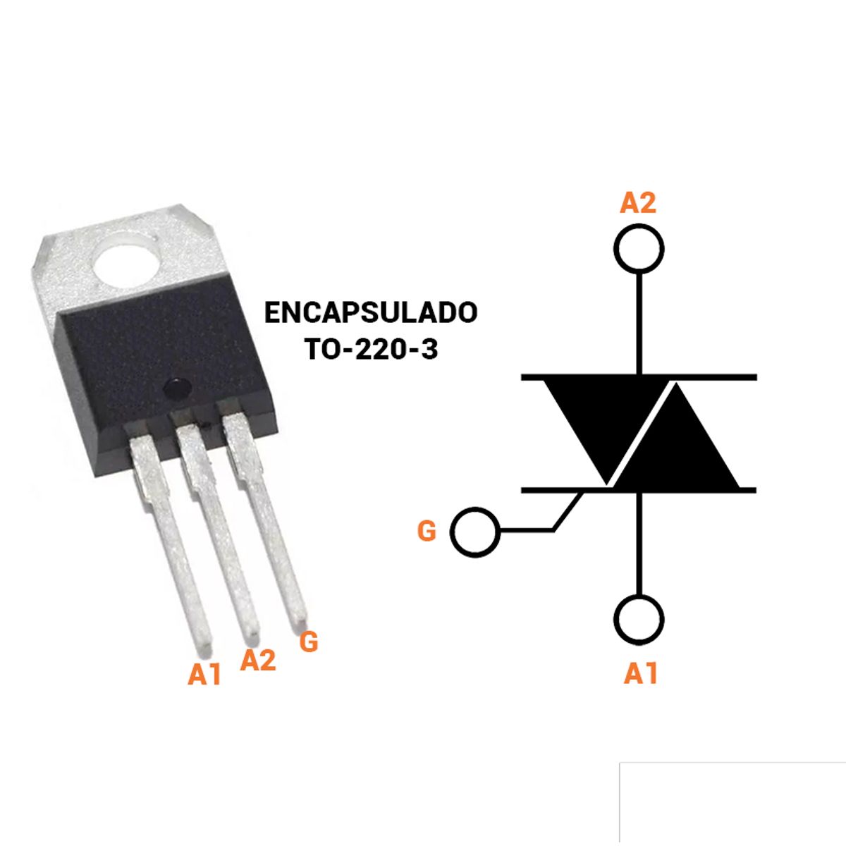 GENERICO - Triac SCR Bta24-800b Bta24 24A 800V TO-220 Control Potencia