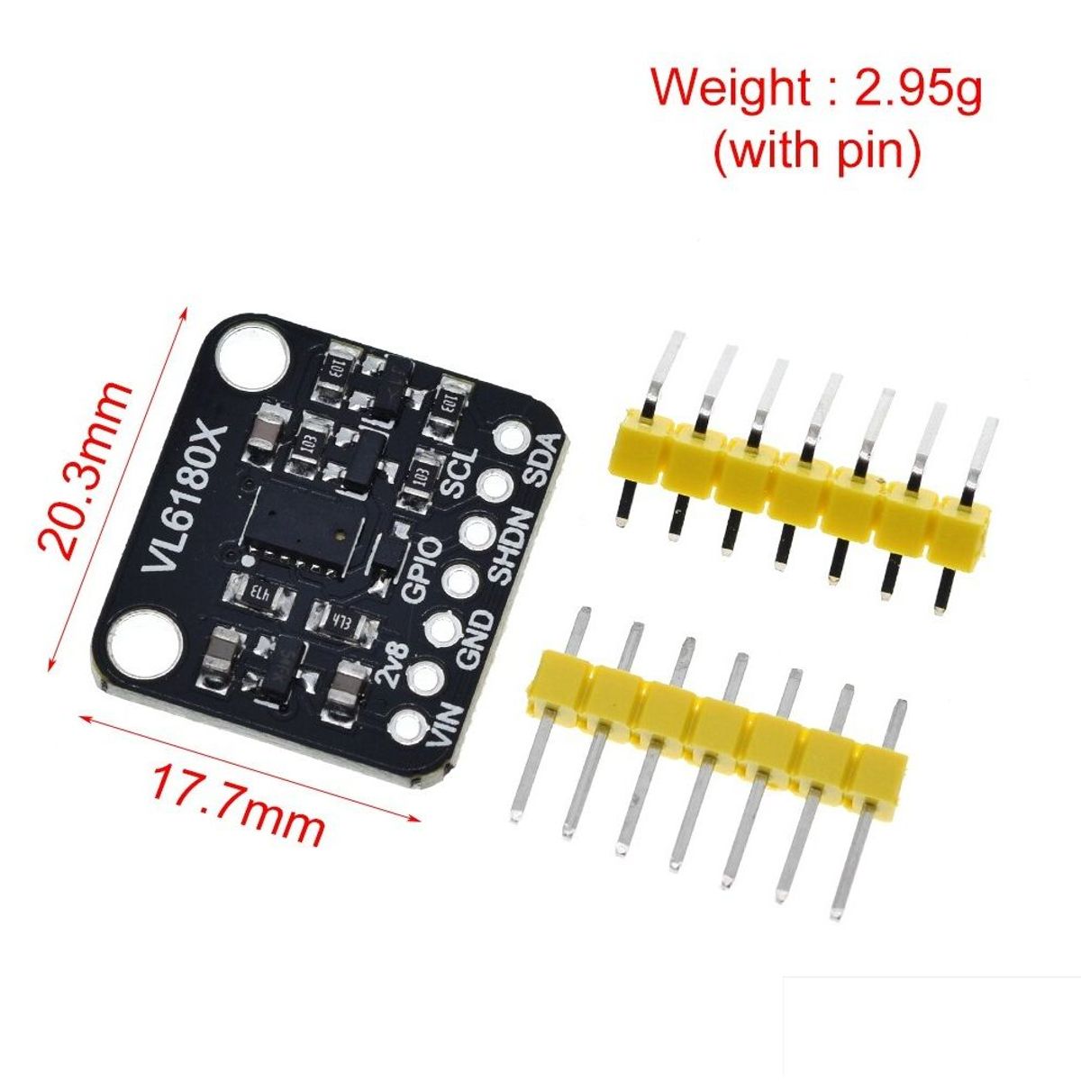 GENERICO - Sensor Distancia Infrarrojo Optico VL6180x Tof 3.3-5V 0-10cm I2C