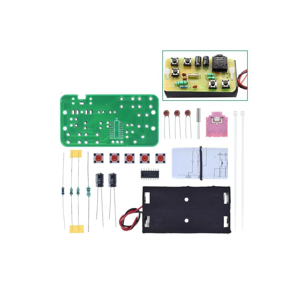 GENERICO - Kit Receptor Radio Audio FM YFM-2 76-108MHz Para Ensamblar