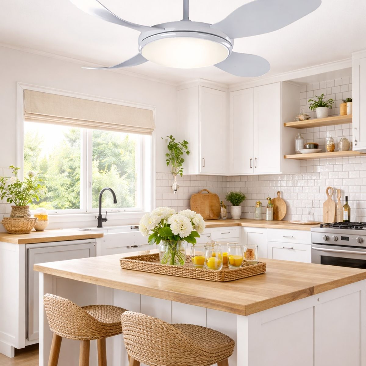 SANKEY - Ventilador de Techo de Lujo Ahorrador Sankey con Luz y Control 42 Pulg