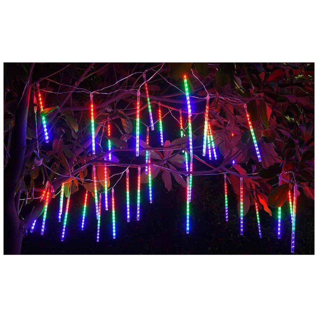 GENERICO - Luces Navideña Decoración luces Led lluvia Meteorito tubos RGB 30 cm