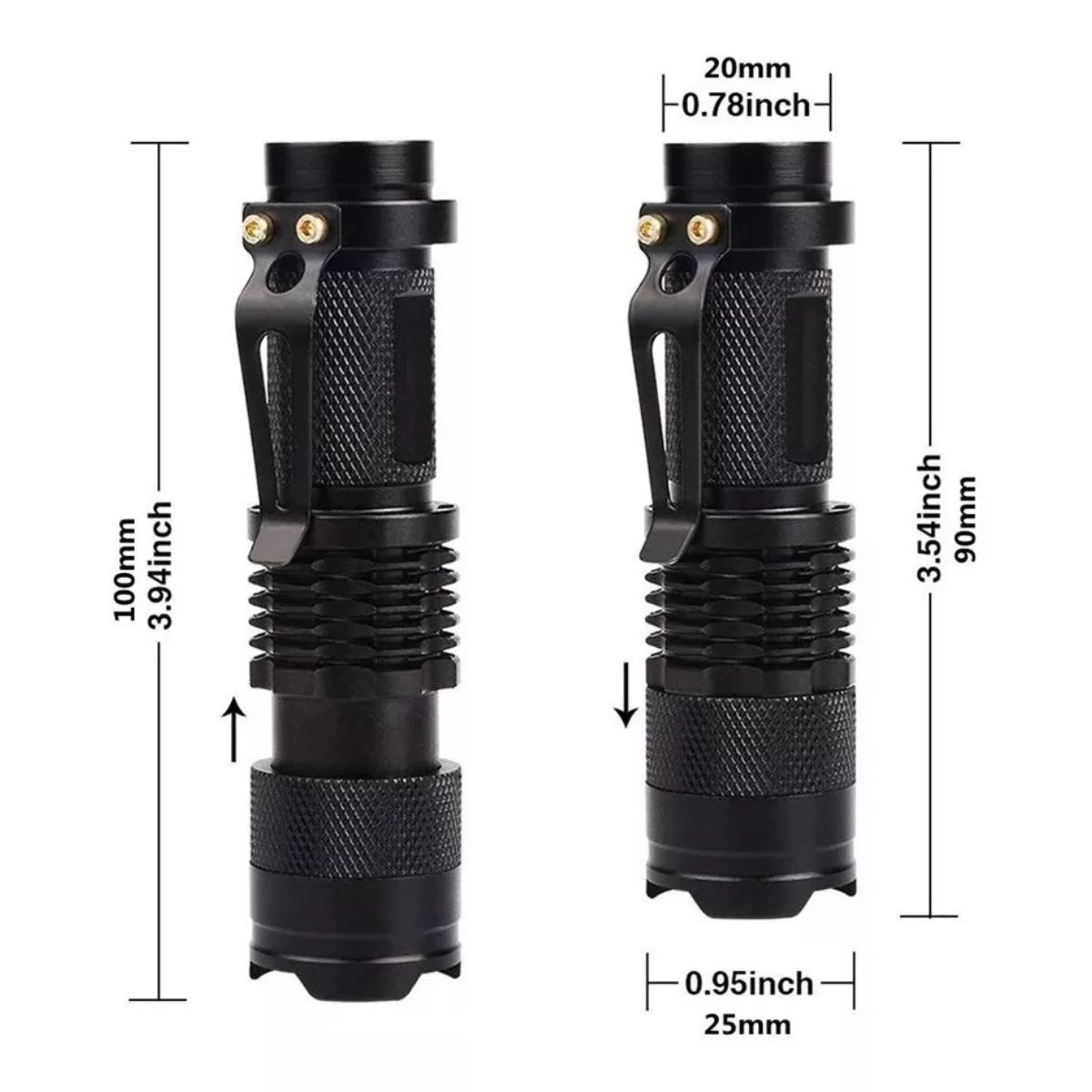 GENERICO - Linterna Luz Ultravioleta Uv 395 Nm Con Zoom Pequeña