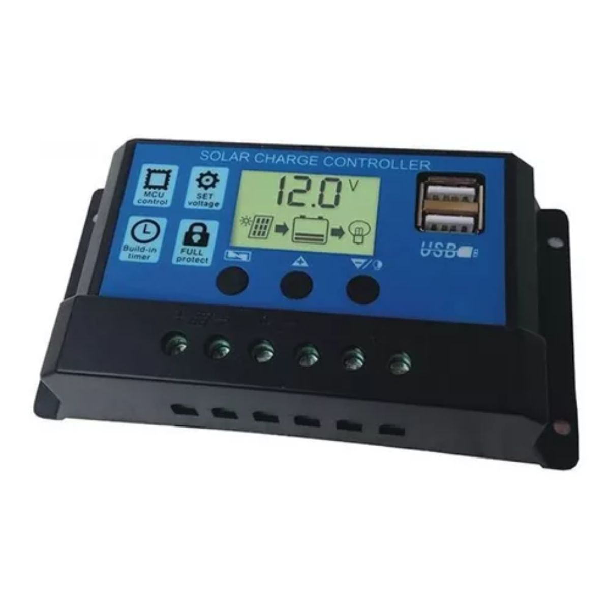 GENERICO - Regulador Controlador de Energía Solar Pwm 1224v 10a Usb 5v