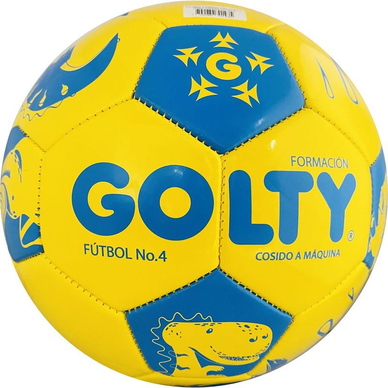 GOLTY - Balón De Fútbol Golty Formación Dino Cos a Maqu 4 Amarillo