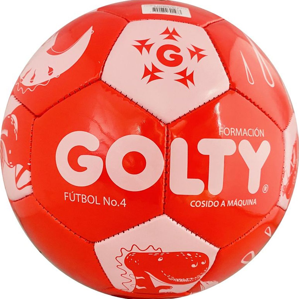 GOLTY - Balón De Fútbol Golty Formación Dino Cos a Maqu 4 Rojo