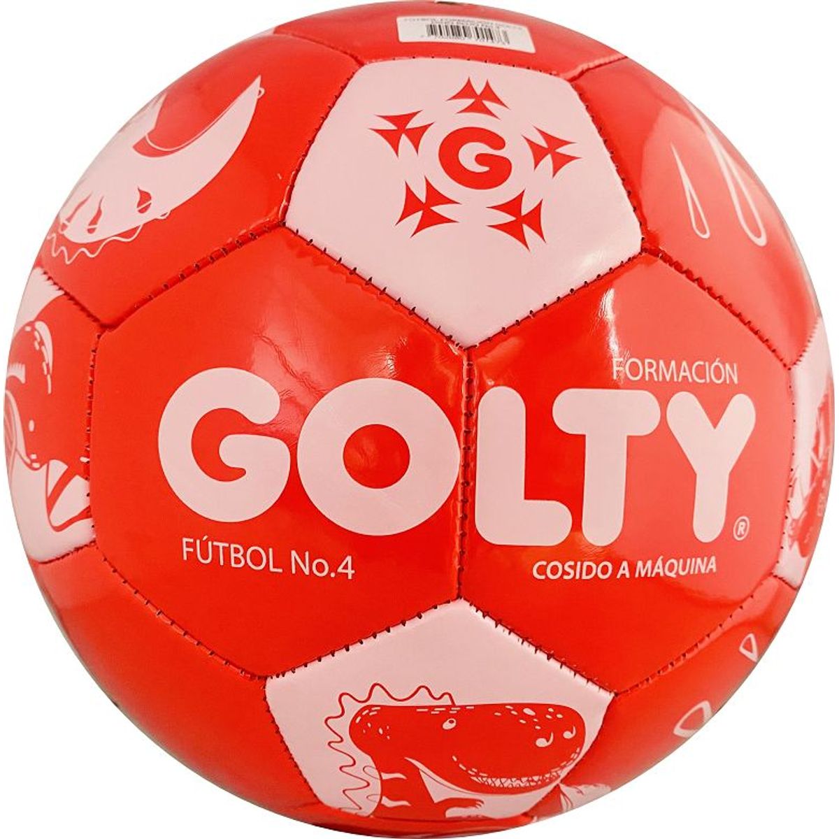 GOLTY - Balón De Fútbol Golty Formación Dino Cos a Maqu 4 Rojo