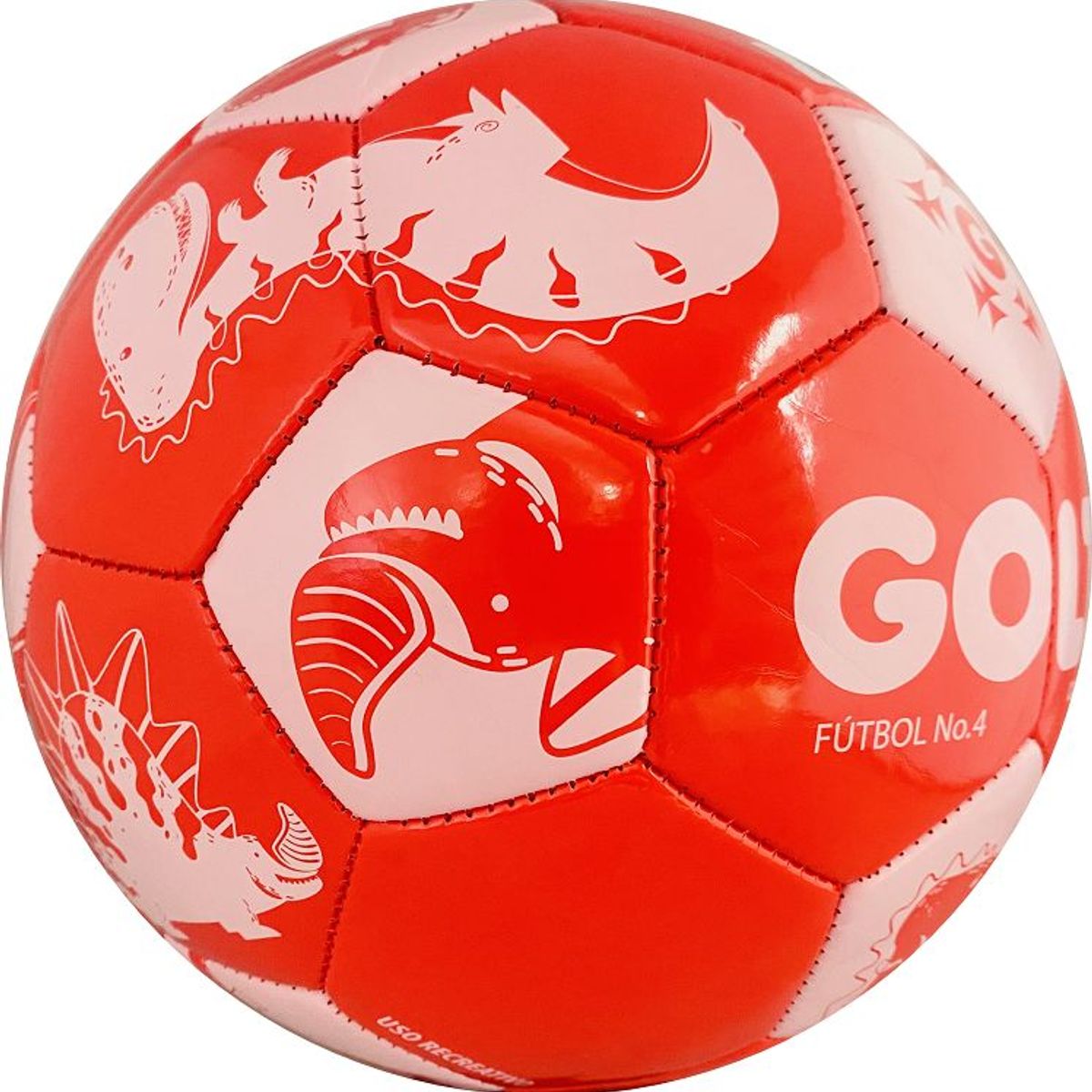 GOLTY - Balón De Fútbol Golty Formación Dino Cos a Maqu 4 Rojo
