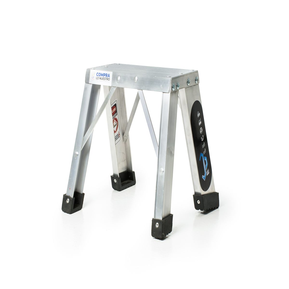 BULLDOG - Escalera 1 Peldaño Escalerita Banco Miniescalera Aluminio.