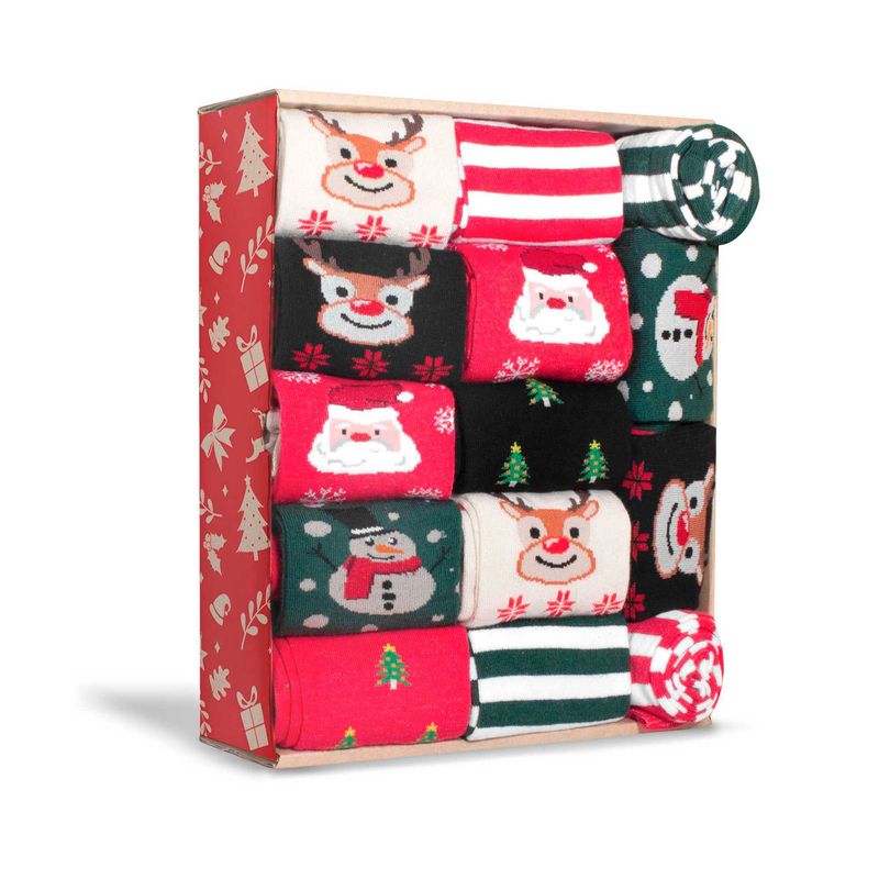 MR HAPPY - Media Calcetín Navidad Mrhappy Unisex Pack x 12 Pares_.