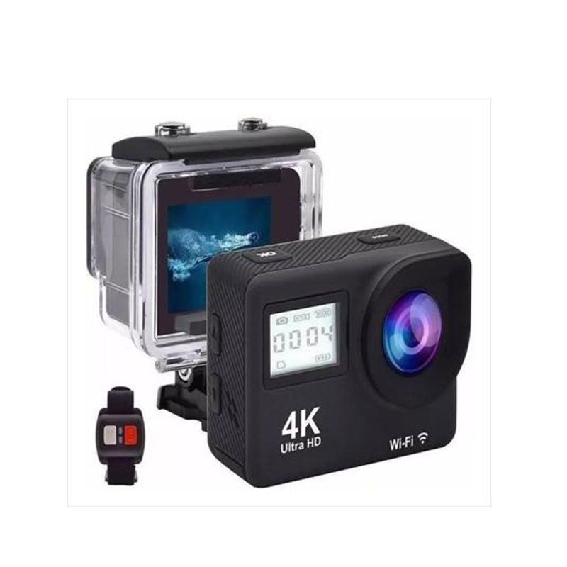 GENERICO - Camara deportiva sumergible 4k con control doble pantalla