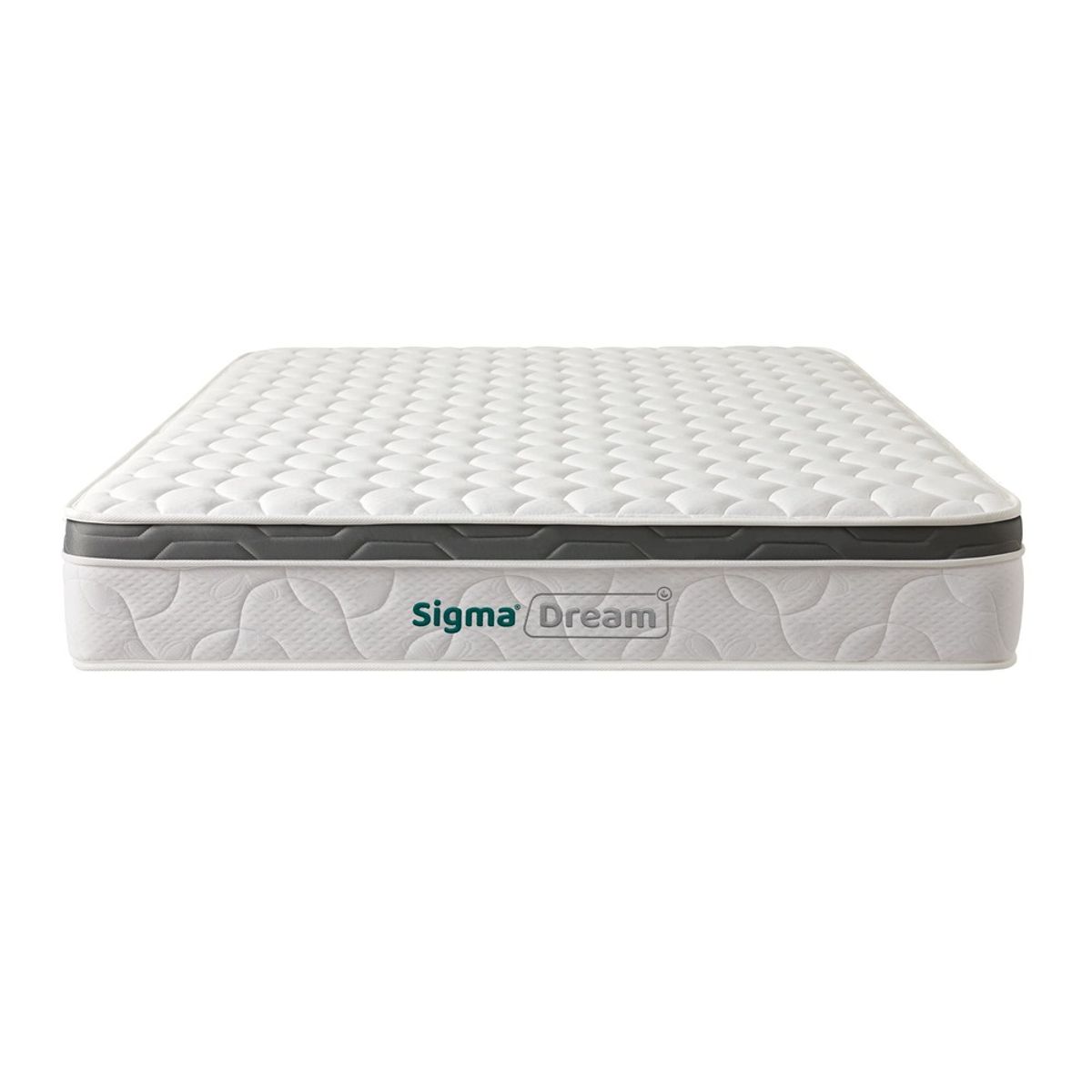COLCHONES FANTASIA - Combo Sigma Dream 120x190+somier Pluss Lino Gris+ Almohada