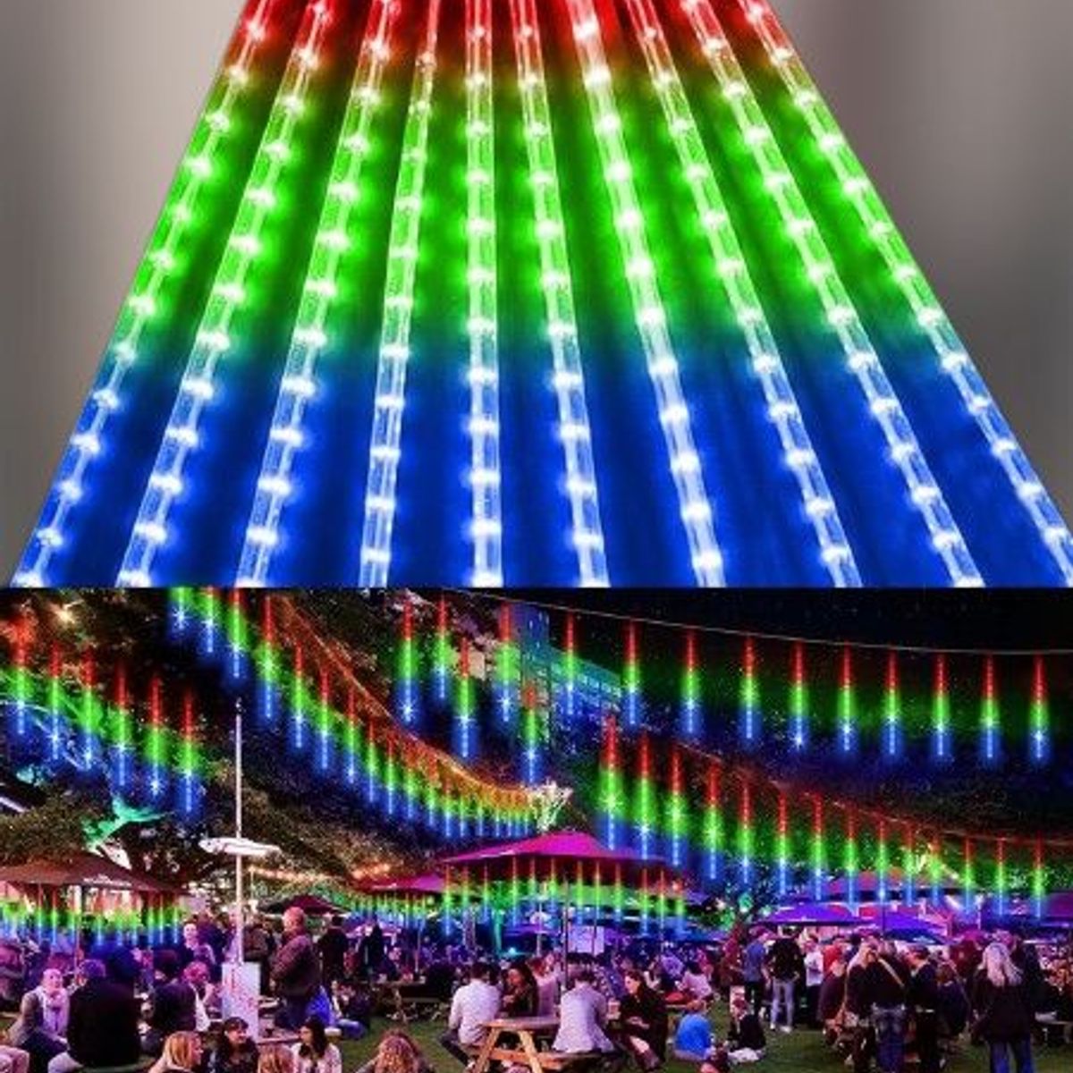 GENERICO - Cortina Luz Led Lluvia De Meteoro Multicolor 50 Cm Decoración Navidad