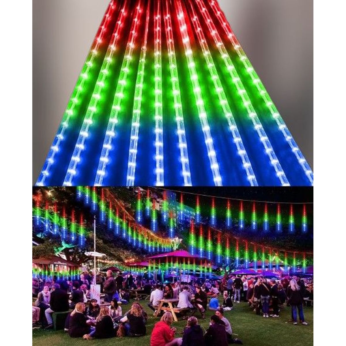 GENERICO - Cortina Luz Led Lluvia De Meteoro Multicolor 50 Cm Decoración Navidad