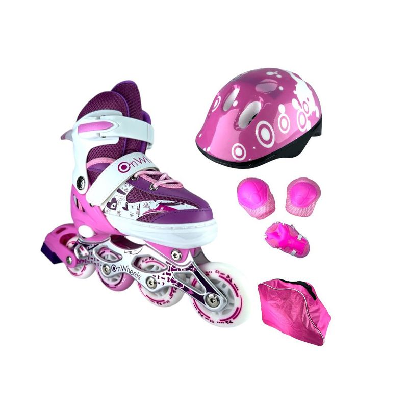 ONWHEELS - Patines Semiprofesionales Kit Onwheels Protecciones S Rosa
