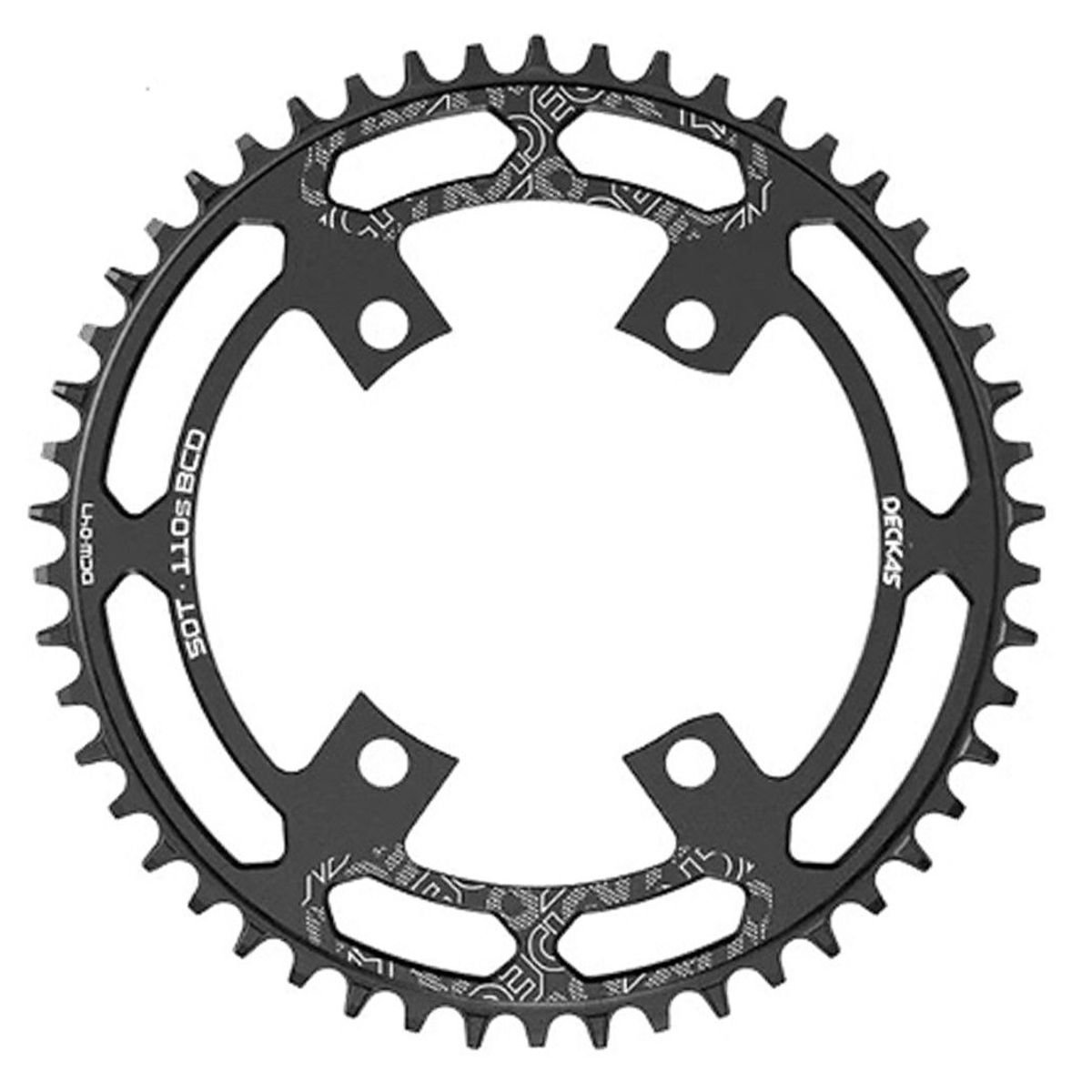 GENERICO - Coronilla Bicicleta Ruta 50 Deckas 110 Bcd Redondo 4 Huecos