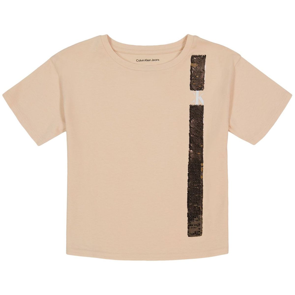 CALVIN KLEIN - Camiseta Con Cuello Redondo Niña Beige Calvin Klein