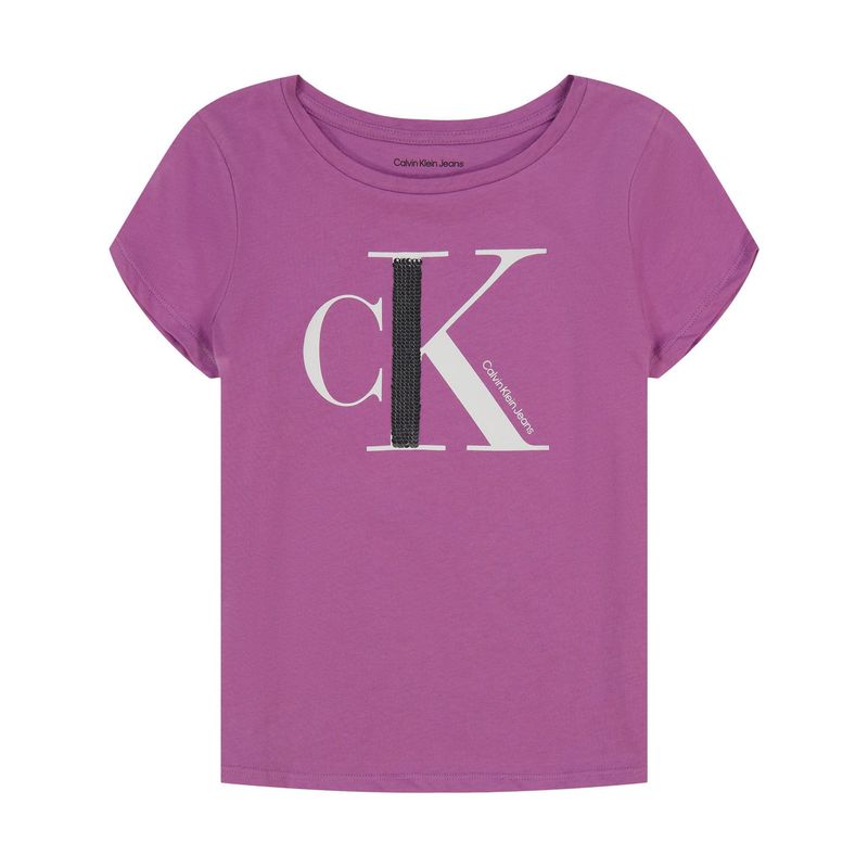 CALVIN KLEIN - Camiseta Con Cuello Redondo Niña Morado Calvin Klein