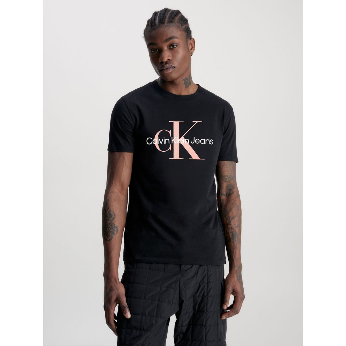 CALVIN KLEIN - Camiseta Slim Con Monograma Hombre Negro Calvin Klein