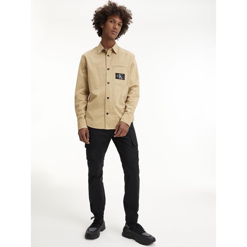CALVIN KLEIN - Camisa Beige Manga Larga para Hombre Calvin Klein