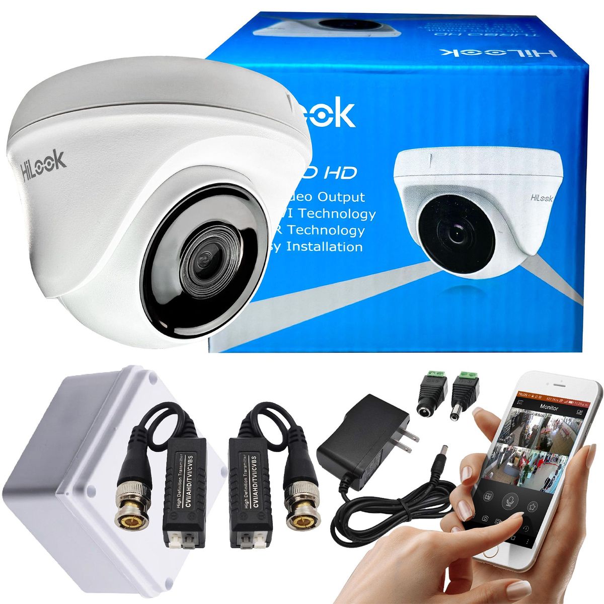 HILOOK - CÁMARA DE SEGURIDAD HILOOK TIPO DOMO 2MP FULL HD 1080P PARA DVR  ACCESORIOS