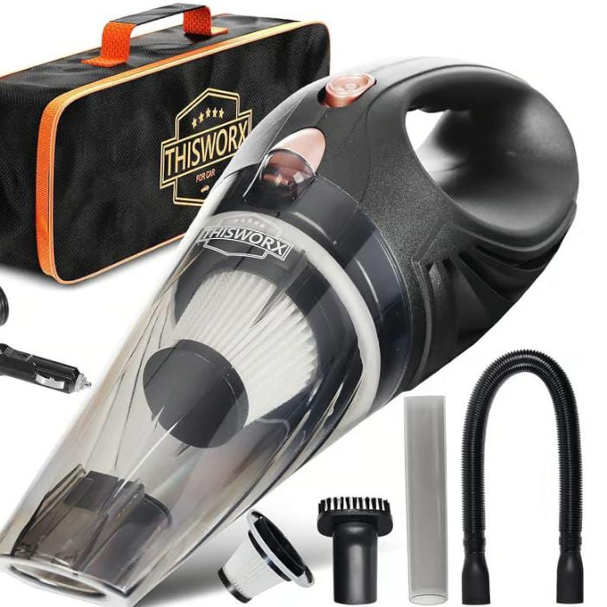 CARSUN - Aspiradora Vehículos Carros Potente Succión Sólidos Y Líquido