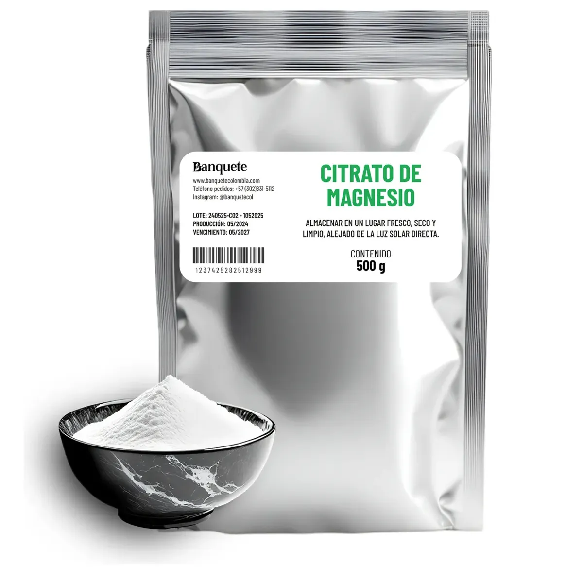 GENERICO - Citrato de Magnesio 500gr Premium 100% puro