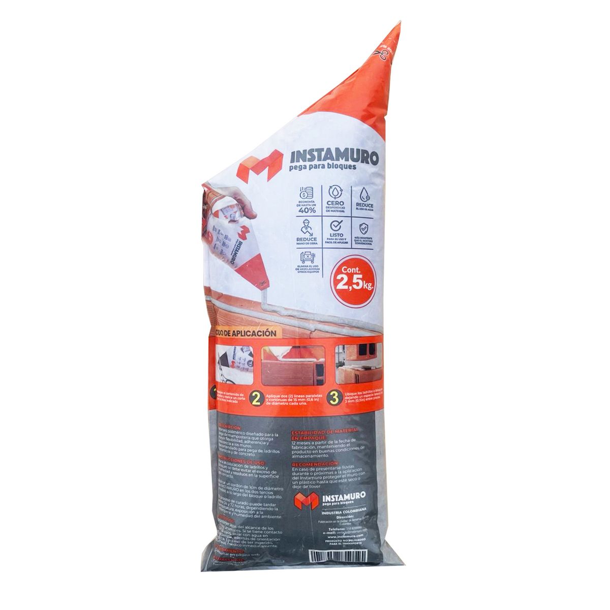 GENERICO - Pegante Industrial Tipo Cemento 2.5 Kg Instamuro Para Bloque