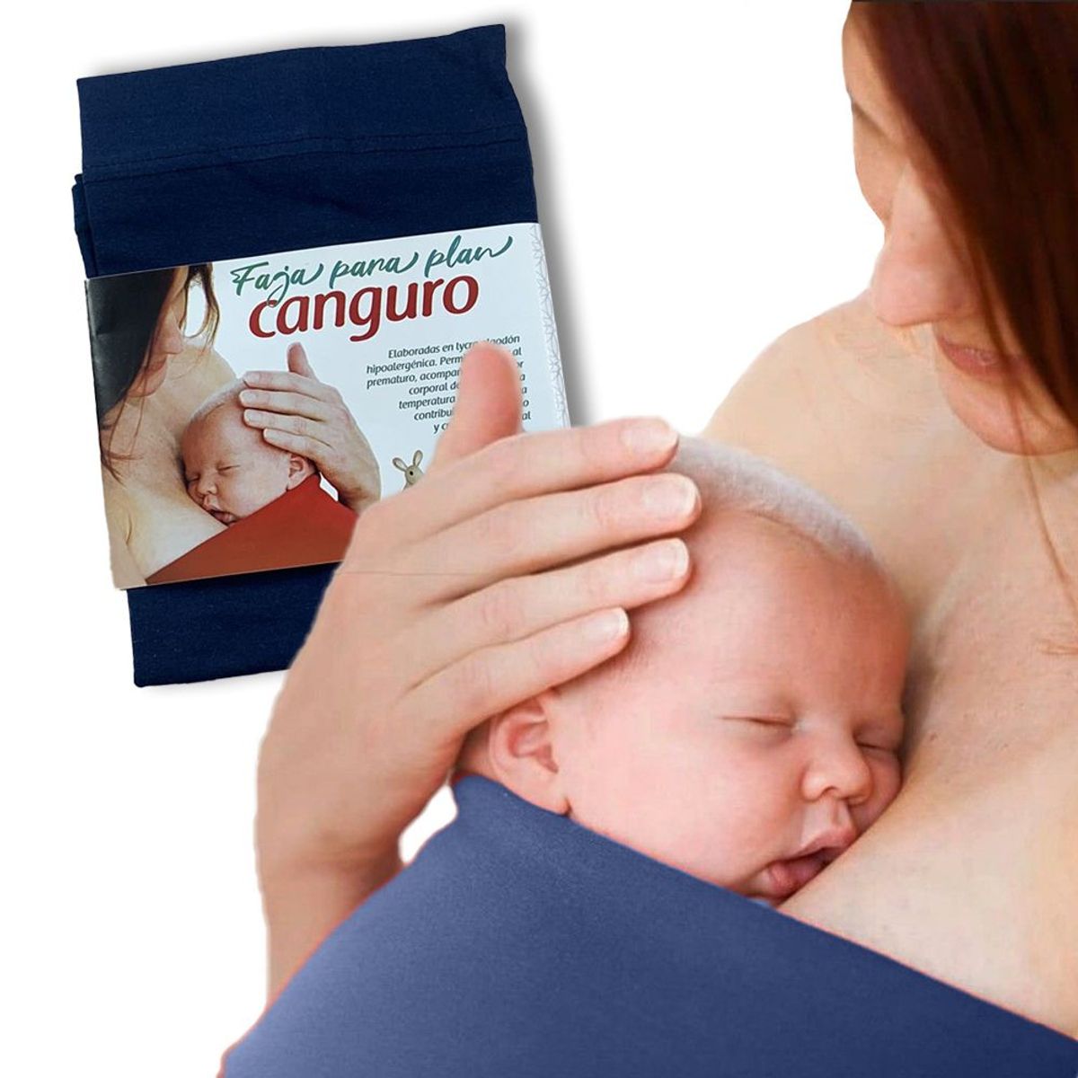 GENERICO - Faja cargador para plan canguro para bebe prematuro Azul talla M